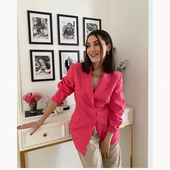H&M oversized blazer pink jacket - Picture 8 of 11